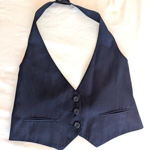 Navy Blue Pinstripe Vest Medium